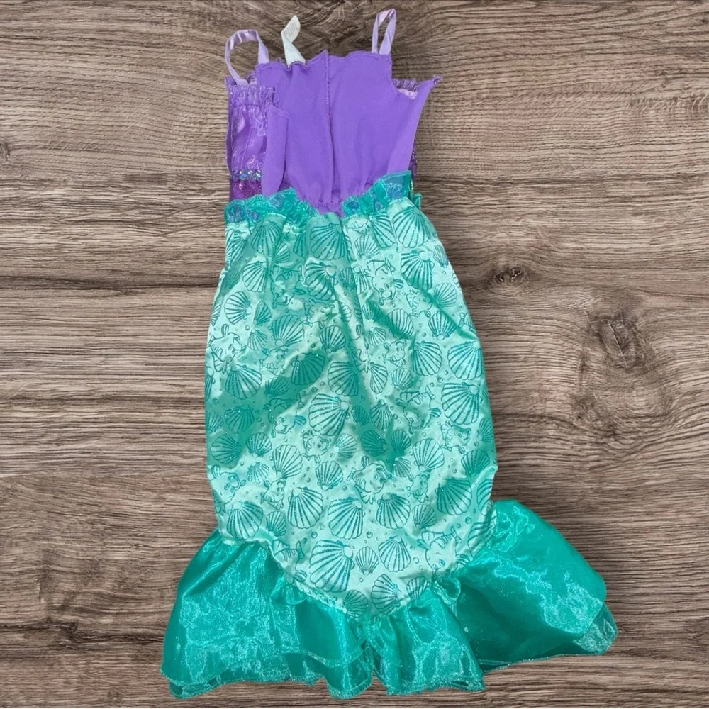 Disney Ariel Little Mermaid Costume Dress Purple Green Mermaid Fantasy Play 4–6X - Picture 2 of 5